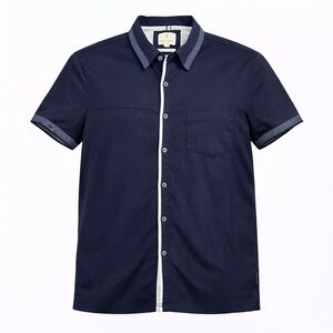 Scott James Men’s Polo Navy/White/Heather Gray Short Sleeve Knit Sz L​​​​​